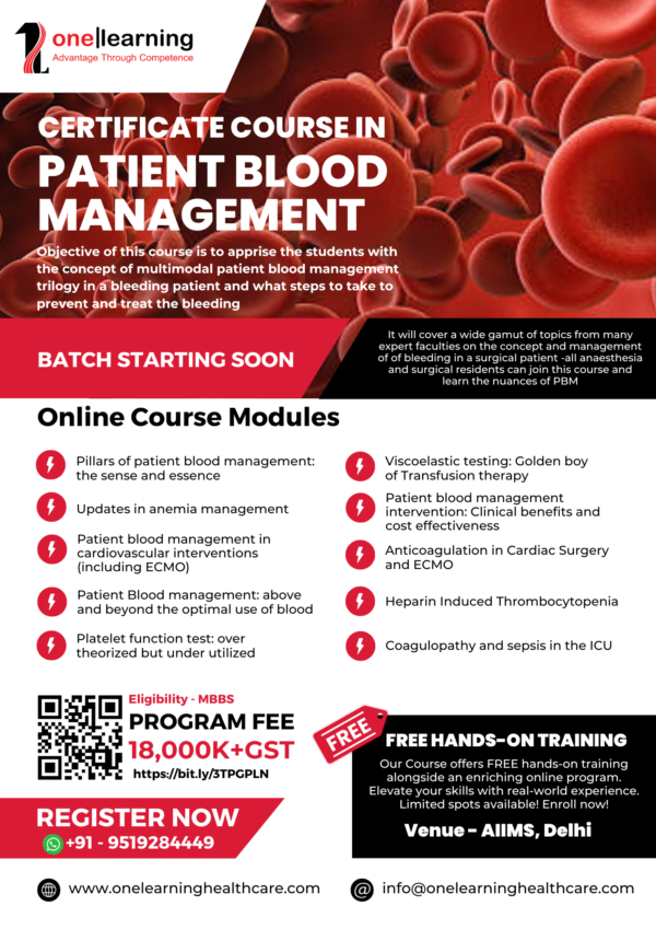 Certificate Course in Patient Blood Management